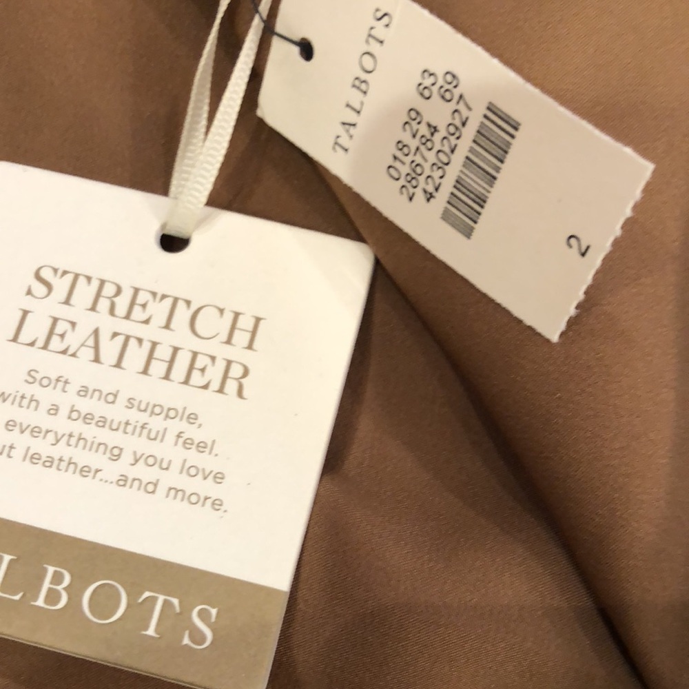 Talbots NWT Tan Leather Skirt - Picture 7 of 8